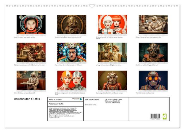 Produktbild: Astronauten Outfits (Wandkalender 2026 DIN A2 quer), CALVENDO Monatskalender
