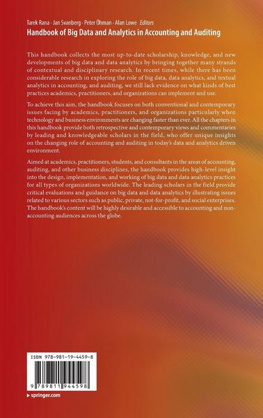 Produktbild: Handbook of Big Data and Analytics in Accounting and Auditing
