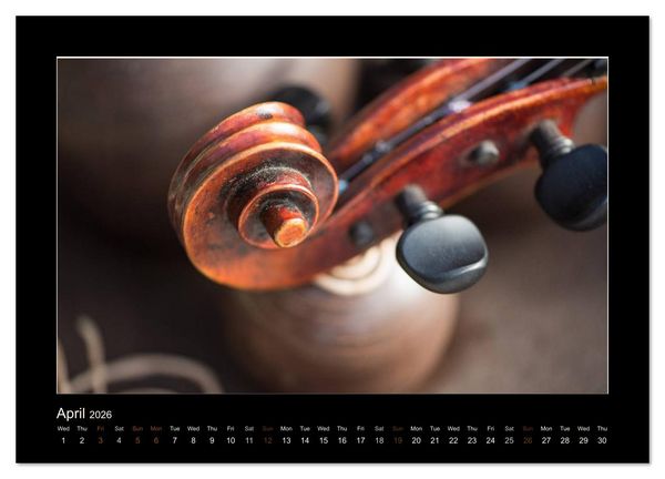 Produktbild: A violin only (High Quality Premium Wall Calendar 2026 DIN A2 landscape),CALVENDO 12 Month Wall Calendar