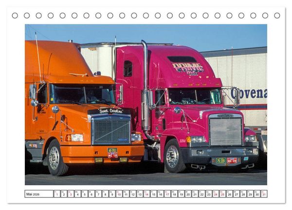 Produktbild: US-Trucks - Auf Achse in Amerika (Tischkalender 2026 DIN A5 quer), CALVENDO Monatskalender
