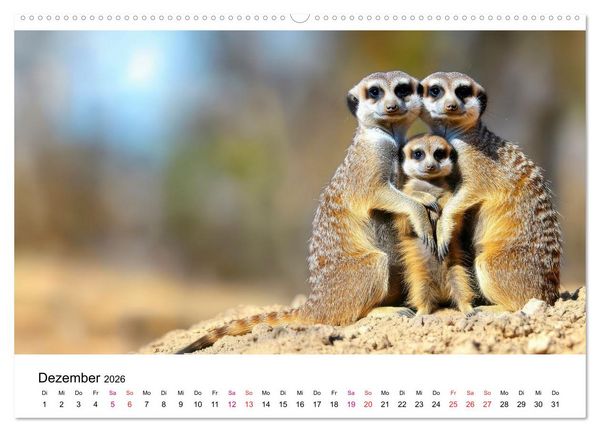 Produktbild: Erdm&auml;nnchen - klein, frech, neugierig (hochwertiger Premium Wandkalender 2026 DIN A2 quer), Kunstdruck in Hochglanz