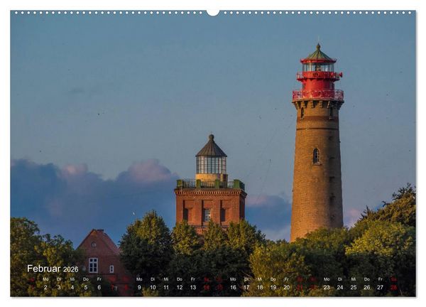 Produktbild: Die sch&ouml;nsten Leuchtt&uuml;rme - Deutsche Ostsee (Wandkalender 2026 DIN A2 quer), CALVENDO Monatskalender