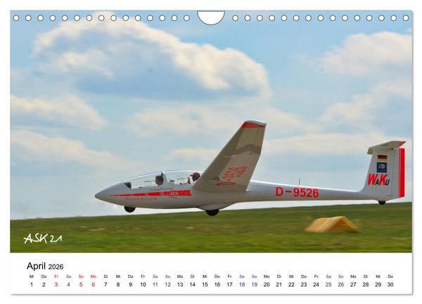 Produktbild: Fliegerschule Wasserkuppe (Wandkalender 2026 DIN A4 quer), CALVENDO Monatskalender