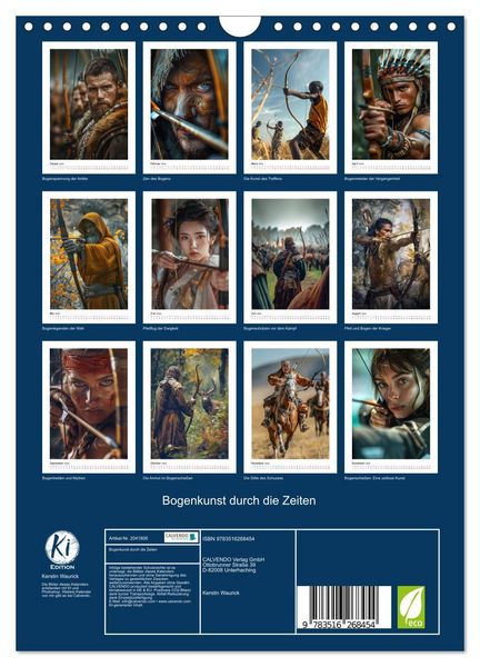 Produktbild: Bogenkunst durch die Zeiten (Wandkalender 2026 DIN A4 hoch), CALVENDO Monatskalender