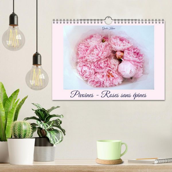 Produktbild: Pivoines - Roses sans &eacute;pines (Calendrier mural 2026 DIN A4 vertical), CALVENDO calendrier mensuel