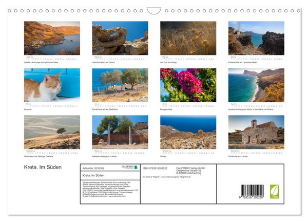 Produktbild: Kreta. Im S&uuml;den (Wandkalender 2026 DIN A3 quer), CALVENDO Monatskalender