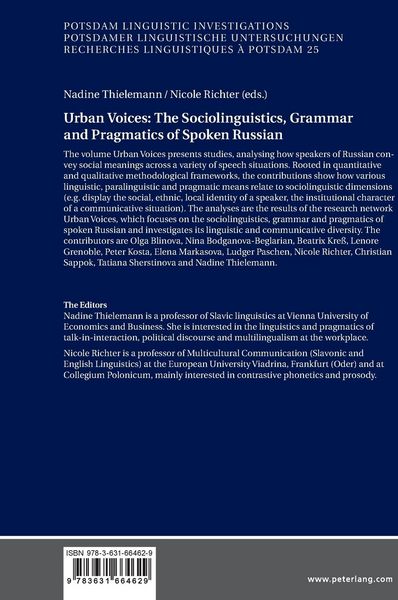 Produktbild: Urban Voices: The Sociolinguistics, Grammar and Pragmatics of Spoken Russian