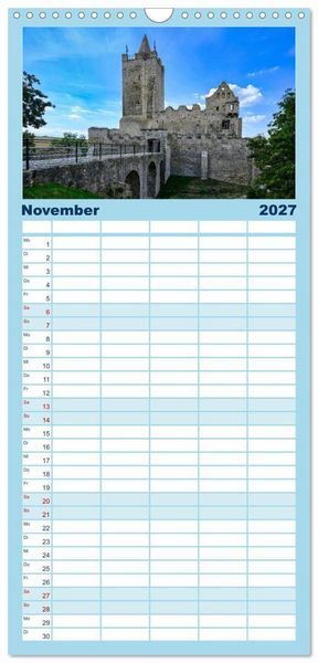 Produktbild: Familienplaner 2027 - Reiseziele in Deutschland mit 5 Spalten (Wandkalender, 21 x 45 cm) CALVENDO