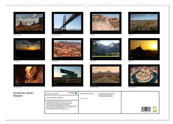 Produktbild: Amerikas wilder Westen (Wandkalender 2026 DIN A2 quer), CALVENDO Monatskalender