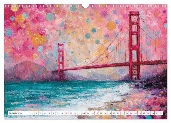 Produktbild: Die Golden Gate Bridge - Ikone am Pazifik (Wandkalender 2027 DIN A3 quer), CALVENDO Monatskalender