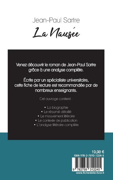Produktbild: La Naus&eacute;e de Jean-Paul Sartre (fiche de lecture et analyse compl&egrave;te de l'oeuvre)