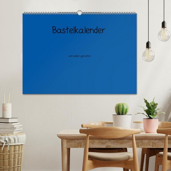 Produktbild: Bastelkalender - Blau (Wandkalender 2026 DIN A2 quer), CALVENDO Monatskalender