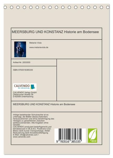 Produktbild: MEERSBURG UND KONSTANZ Historie am Bodensee (Tischkalender 2026 DIN A5 hoch), CALVENDO Monatskalender