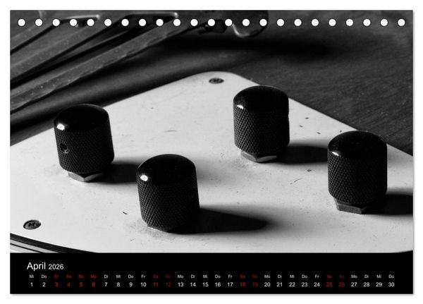 Produktbild: Regelwerke - Details alter E-Gitarren (Tischkalender 2026 DIN A5 quer), CALVENDO Monatskalender