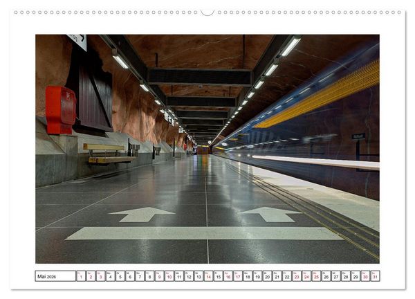 Produktbild: Stockholms Metrostationen - Bunte Meisterwerke im Untergrund (Wandkalender 2026 DIN A2 quer), CALVENDO Monatskalender