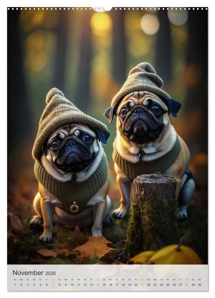 Produktbild: Mein Mops-Kalender (hochwertiger Premium Wandkalender 2026 DIN A2 hoch), Kunstdruck in Hochglanz