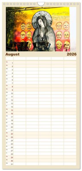 Produktbild: Familienplaner 2026 - Graffiti: Die Kunst der Stra&szlig;e mit 5 Spalten (Wandkalender, 21 x 45 cm) CALVENDO