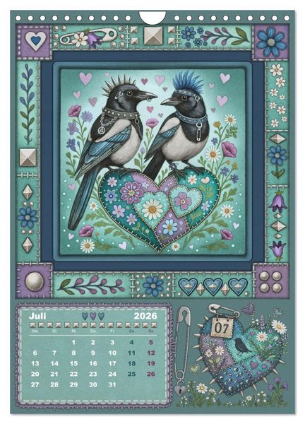 Produktbild: V&ouml;gel. Kleine Punks. Gro&szlig;es Herz. (Wandkalender 2026 DIN A4 hoch), CALVENDO Monatskalender
