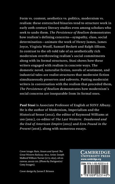 Produktbild: The Persistence of Realism in Modernist Fiction