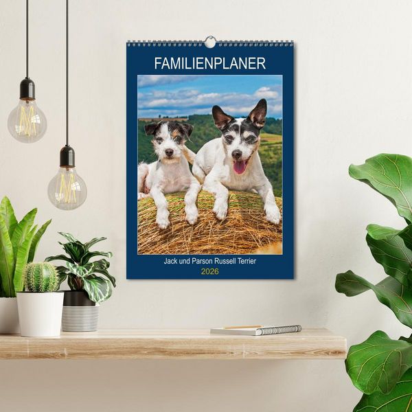 Produktbild: Familienplaner Jack und Parson Russell Terrier (Wandkalender 2026 DIN A3 hoch), CALVENDO Monatskalender