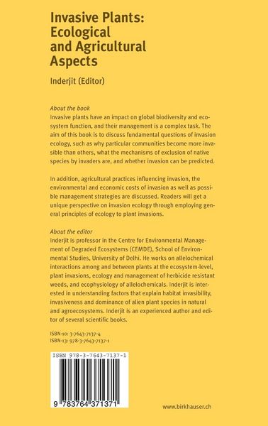 Produktbild: Invasive Plants: Ecological and Agricultural Aspects