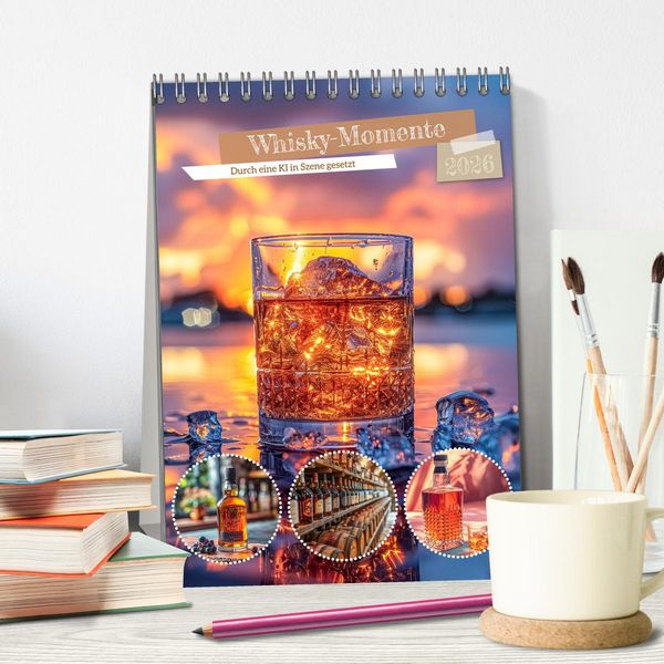 Produktbild: Whisky-Momente (Tischkalender 2026 DIN A5 hoch), CALVENDO Monatskalender