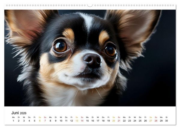 Produktbild: Chihuahua - kleine Energieb&uuml;ndel (hochwertiger Premium Wandkalender 2026 DIN A2 quer), Kunstdruck in Hochglanz