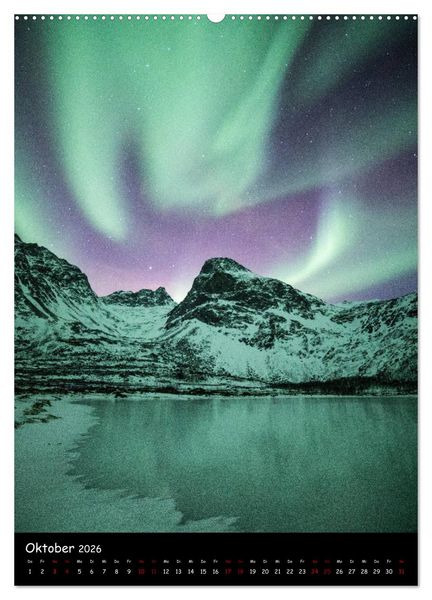 Produktbild: Polarlichtkalender (Wandkalender 2026 DIN A2 hoch), CALVENDO Monatskalender