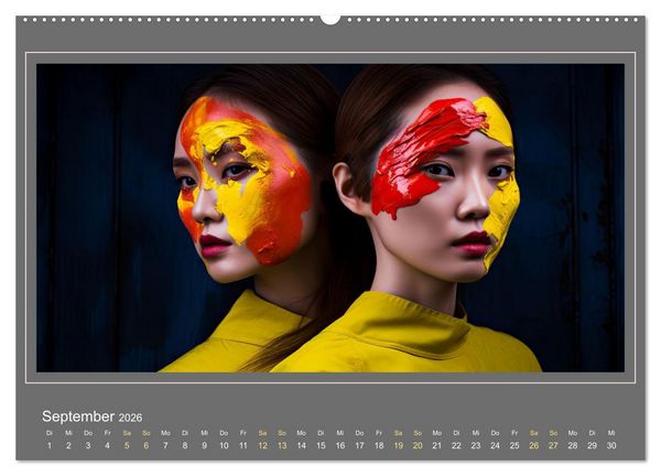 Produktbild: Zwillinge - Ein Jahr mit doppelter Freude (hochwertiger Premium Wandkalender 2026 DIN A2 quer), Kunstdruck in Hochglanz