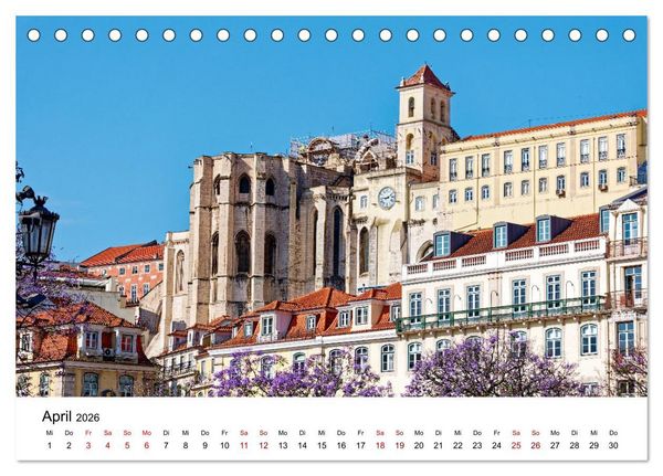 Produktbild: Lissabon und seine Wahrzeichen - Zwischen Tradition und Moderne (Tischkalender 2026 DIN A5 quer), CALVENDO Monatskalender