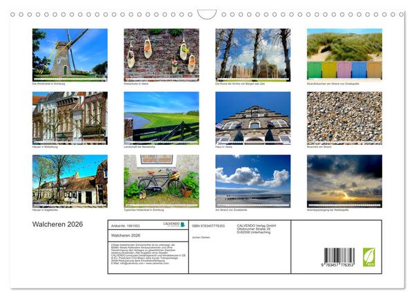 Produktbild: Walcheren 2026 (Wandkalender 2026 DIN A3 quer), CALVENDO Monatskalender