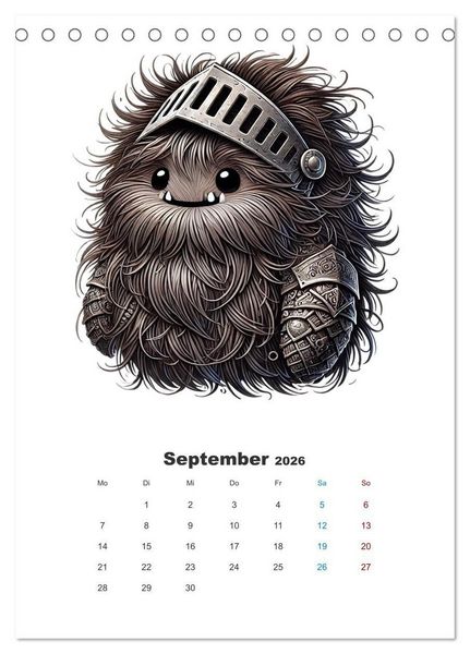 Produktbild: Kuschelmonsterzeit (Tischkalender 2026 DIN A5 hoch), CALVENDO Monatskalender