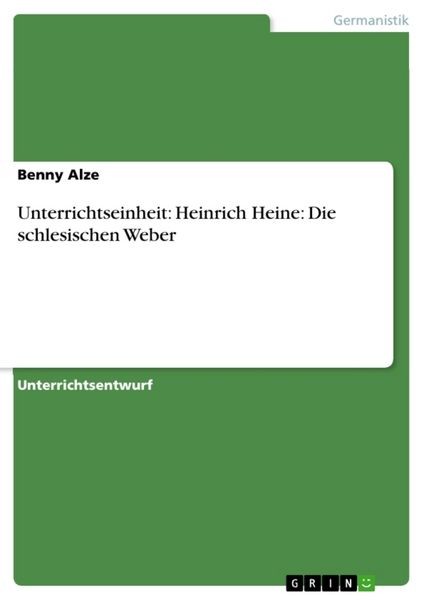 Produktbild: Unterrichtseinheit: Heinrich Heine: Die schlesischen Weber