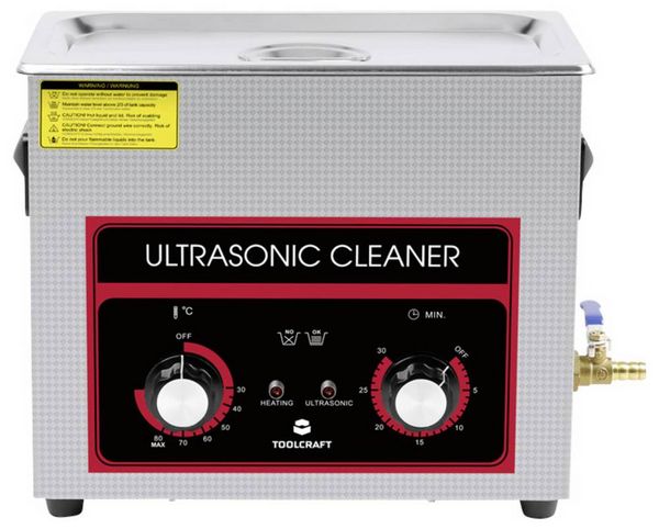 Produktbild: TOOLCRAFT USC-650 Ultraschallreiniger Schmuck, Werkstatt, B&uuml;robedarf 180 W 6.5 l mit Heizung, mit Reinigungskorb
