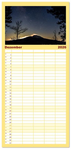 Produktbild: Familienplaner 2026 - &Auml;tna - Europas h&ouml;chster Vulkan mit 5 Spalten (Wandkalender, 21 x 45 cm) CALVENDO