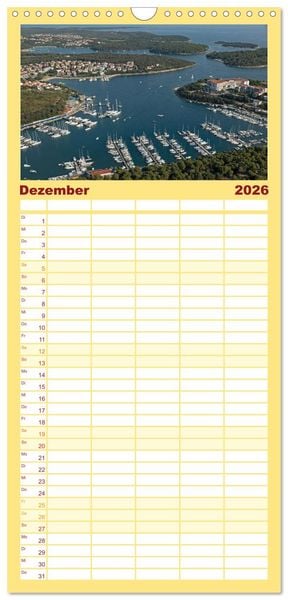 Produktbild: Familienplaner 2026 - sonniges Istrien mit 5 Spalten (Wandkalender, 21 x 45 cm) CALVENDO