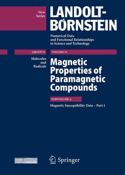 Produktbild: Magnetic Susceptibility Data - Part 1.