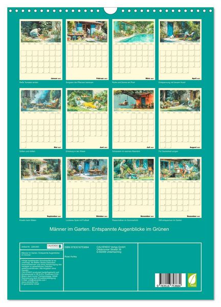 Produktbild: M&auml;nner im Garten. Entspannte Augenblicke im Gr&uuml;nen (Wandkalender 2027 DIN A3 hoch), CALVENDO Monatskalender
