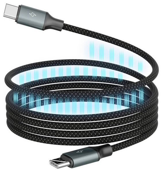 Produktbild: Ansmann USB-C&reg; Kabel USB-C&reg; Stecker 1.2m Schwarz Textil-Mantel 1700-0186