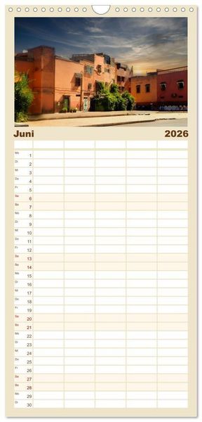 Produktbild: Familienplaner 2026 - Marrakesch die rote Stadt mit 5 Spalten (Wandkalender, 21 x 45 cm) CALVENDO