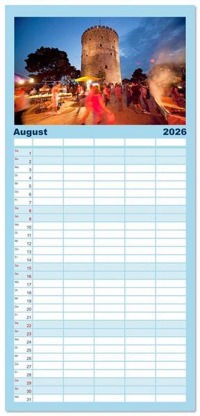 Produktbild: Familienplaner 2026 - Griechenland mit 5 Spalten (Wandkalender, 21 x 45 cm) CALVENDO