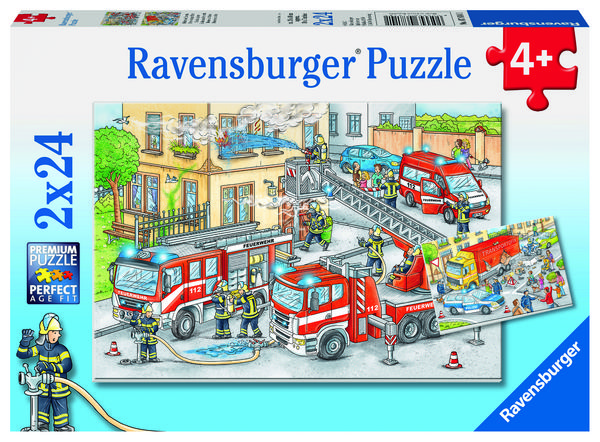 Produktbild: Puzzle Ravensburger Helden im Einsatz 2 X 24 Teile