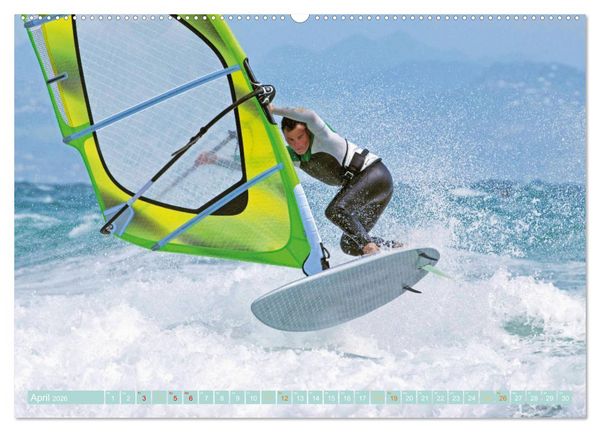 Produktbild: Windsurfen: Wasser, Gischt und Wellen - Edition Funsport (hochwertiger Premium Wandkalender 2026 DIN A2 quer), Kunstdruck in Hochglanz
