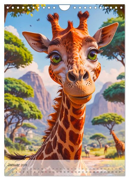 Produktbild: Wild und Knuffig &ndash; Knuddelsafari durch Afrika (Wandkalender 2026 DIN A4 hoch), CALVENDO Monatskalender