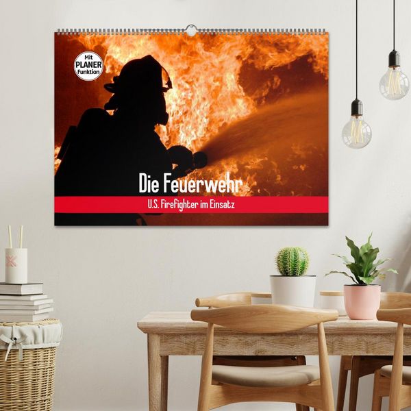 Produktbild: Die Feuerwehr. U.S. Firefighter im Einsatz (Wandkalender 2026 DIN A2 quer), CALVENDO Monatskalender