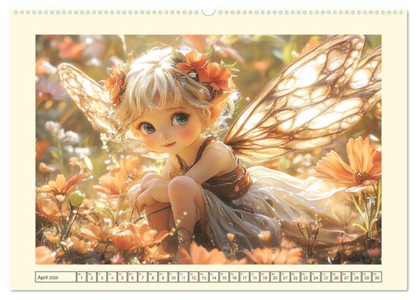Produktbild: Zauberhaftes Elfenland. Die duftige Welt der Naturgeister (hochwertiger Premium Wandkalender 2026 DIN A2 quer), Kunstdruck in Hochglanz