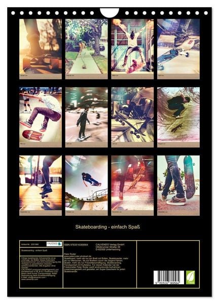 Produktbild: Skateboarding - einfach Spa&szlig; (Wandkalender 2026 DIN A4 hoch), CALVENDO Monatskalender