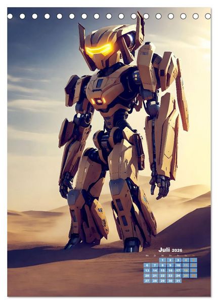 Produktbild: Roboter Nachtwache (Tischkalender 2026 DIN A5 hoch), CALVENDO Monatskalender