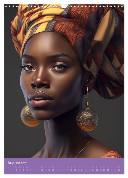 Produktbild: Afrikanische Frauen - Portraits im Stil der afrikanischen Kultur (Wandkalender 2026 DIN A3 hoch), CALVENDO Monatskalender