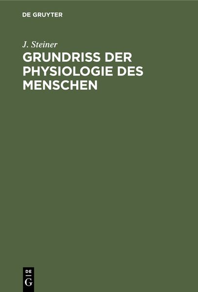 Produktbild: Grundriss der Physiologie des Menschen